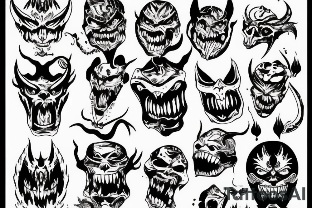 demon face bad draw tattoo idea