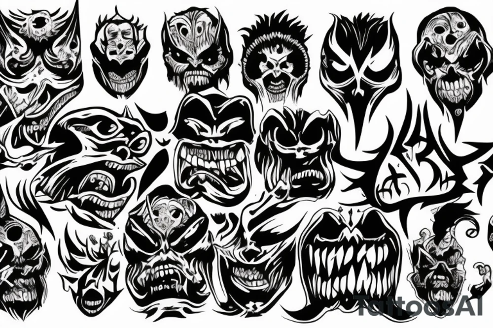 demon face bad draw tattoo idea