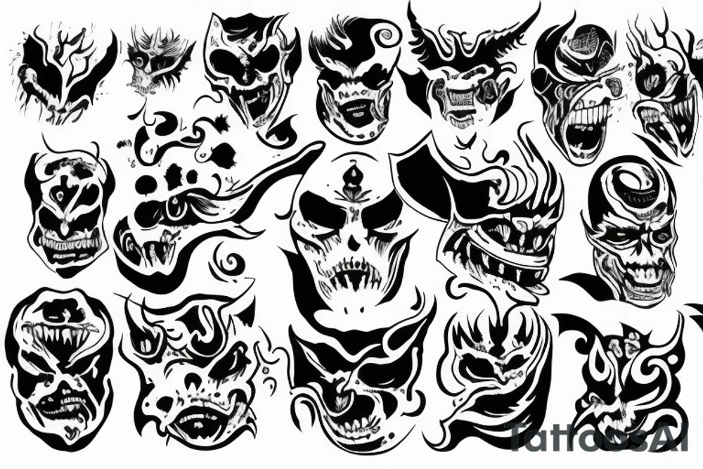 demon face bad draw tattoo idea