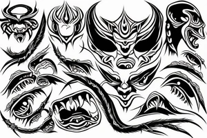 demon face draw tattoo idea