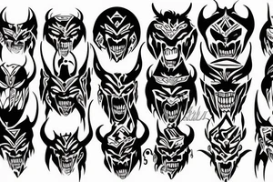 demon face draw tattoo idea