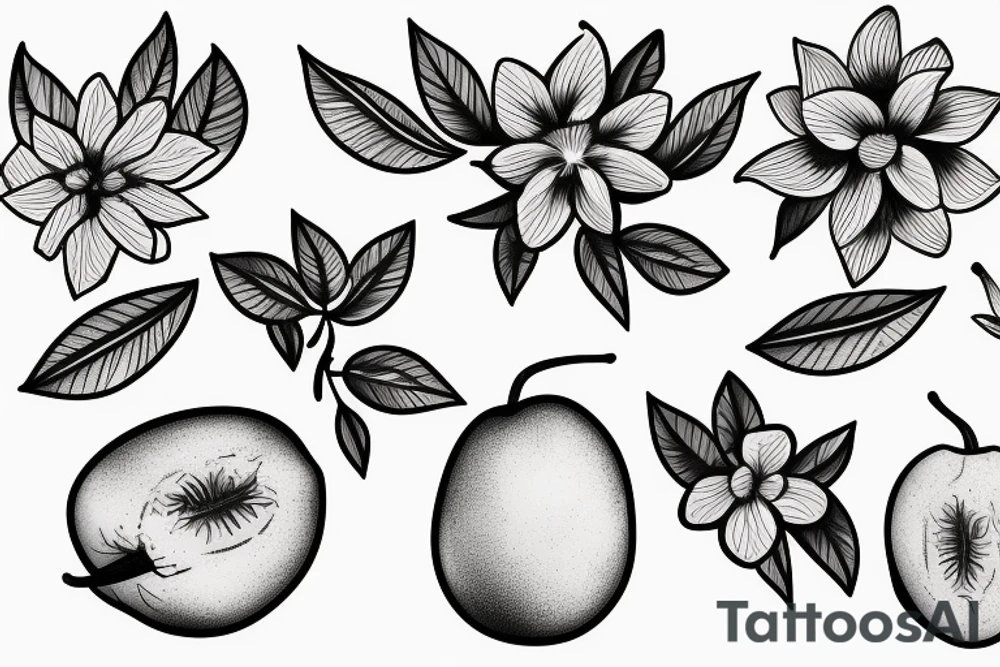 Cut open guava fruit
jasmine flower tattoo idea