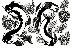 yin yan and koi fish tattoo idea