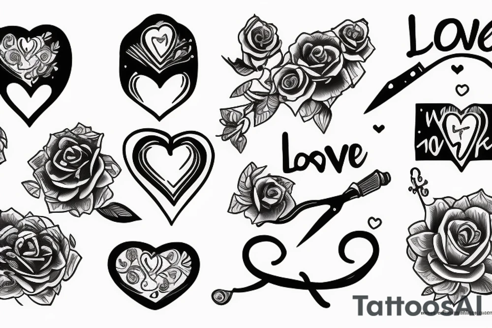Love is blind knife tattoo idea