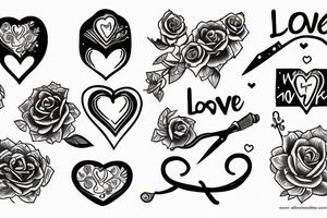 Love is blind knife tattoo idea