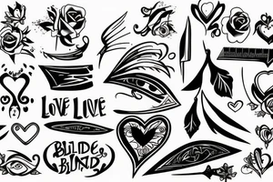 Love is blind knife tattoo idea