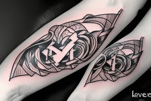 Love is blind knife tattoo idea