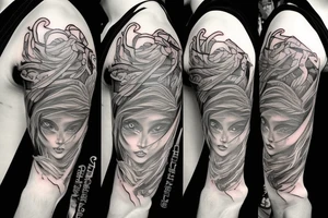 Love is blind knife tattoo idea