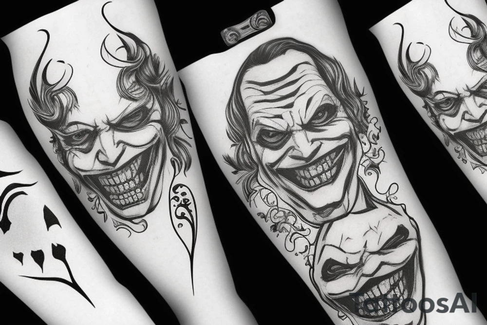 Joker with berete tattoo idea