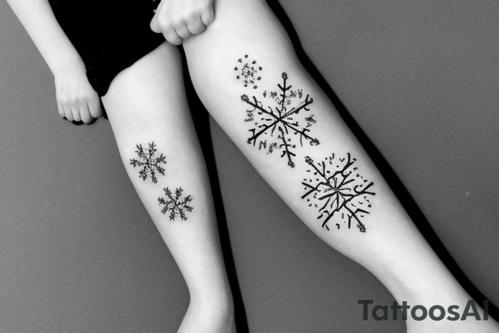 cloud with snowflake tattoo idea