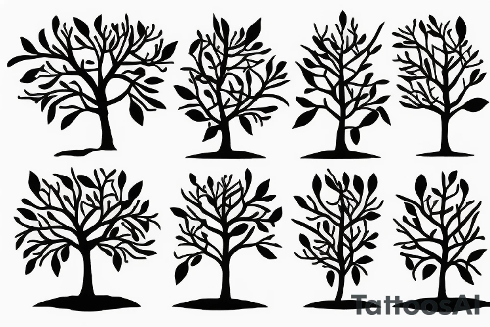 Pear tree window tattoo idea
