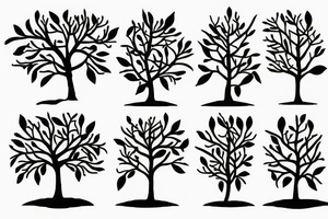 Pear tree window tattoo idea