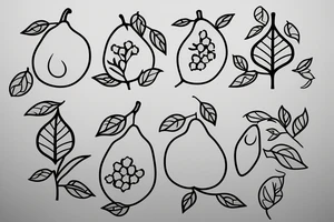 Pear tree window tattoo idea