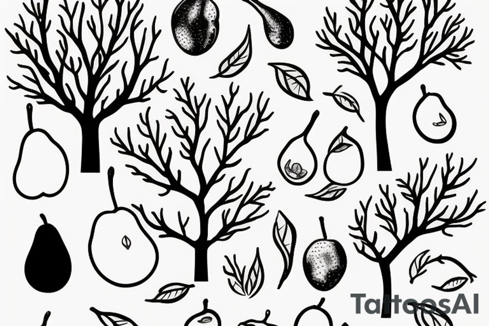 Pear tree window tattoo idea