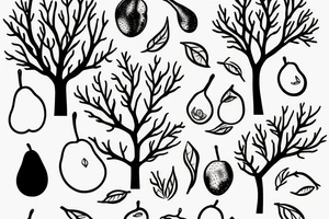 Pear tree window tattoo idea