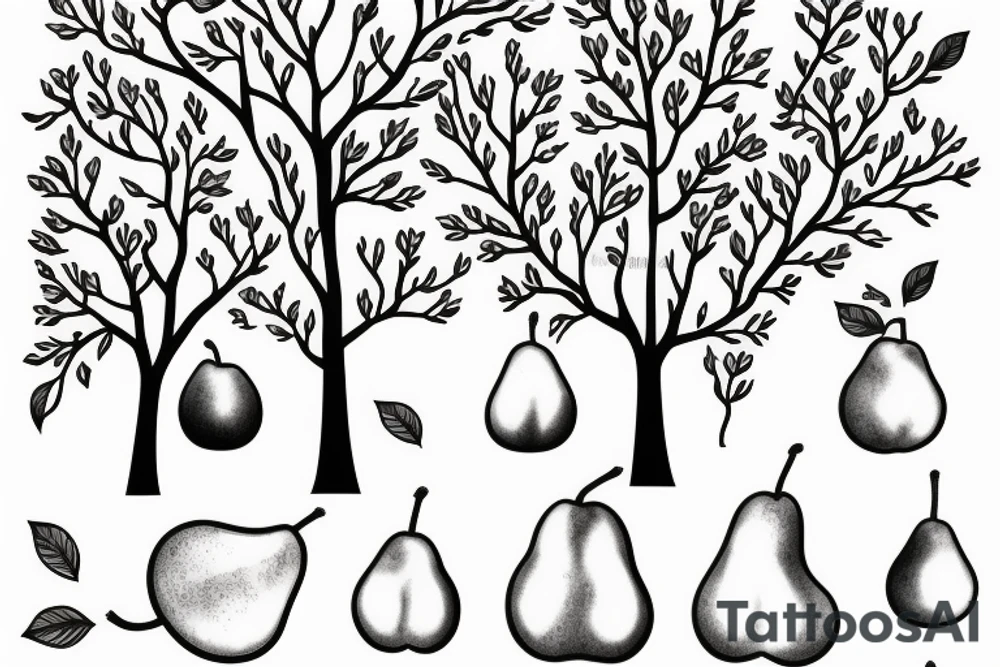 Pear tree window tattoo idea