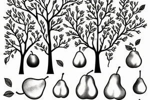 Pear tree window tattoo idea