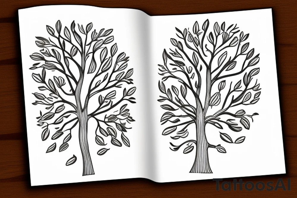 Pear tree window tattoo idea