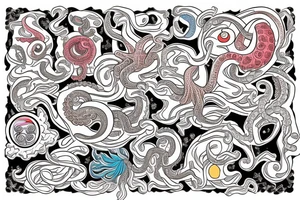 a tattoo of a neo traditional colored octopus tattoo idea