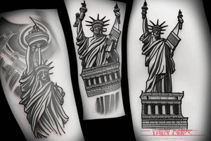 New York City with the statute of liberty head tattoo idea
