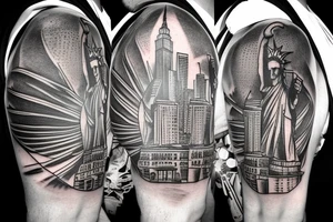 New York City with the statute of liberty head tattoo idea