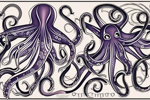 a tattoo of a neo traditional colored octopus tattoo idea