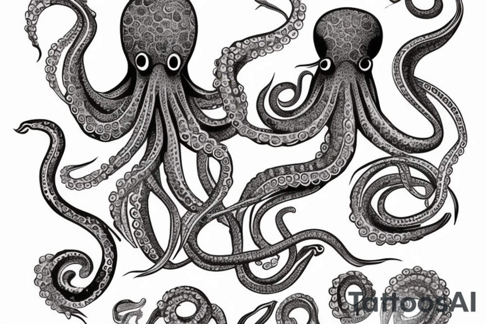 a tattoo of a neo traditional colored octopus tattoo idea