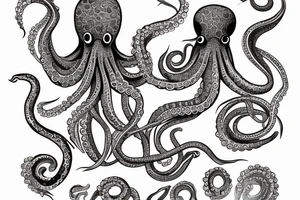 a tattoo of a neo traditional colored octopus tattoo idea