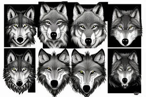 A  Full wolf  Face with unique eyes. 
 A mane that leaves an impression. tattoo idea