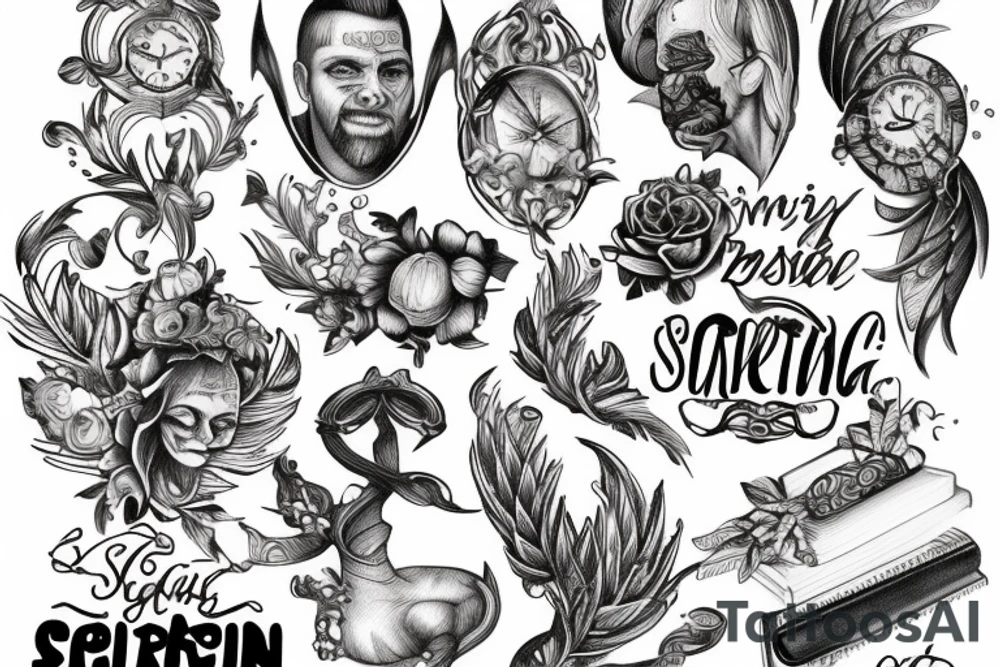 Burning design through the skin with bible verses inside tattoo idea
