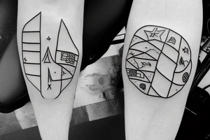 Outline of Chile geography with the chilean flag embedded into the outline tattoo idea