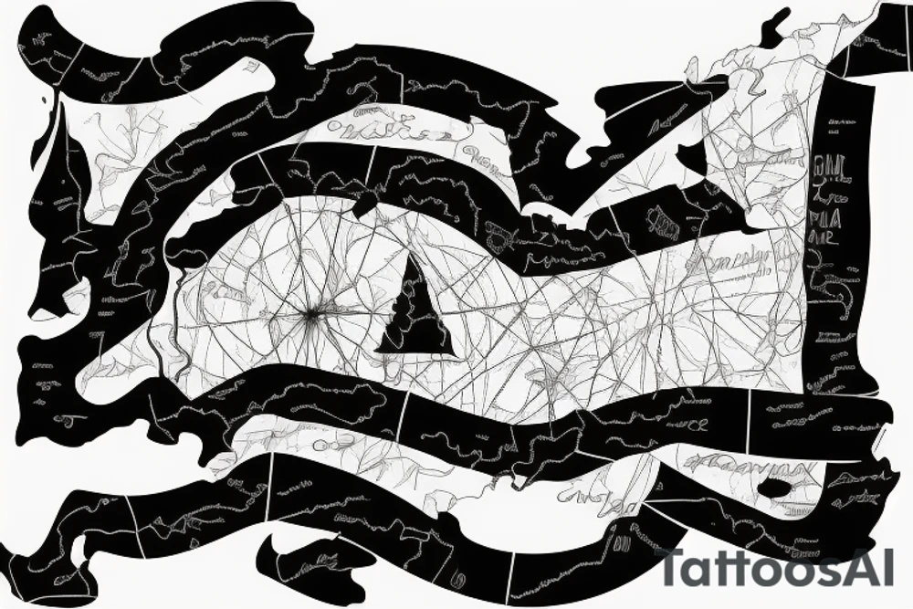 Shape of Chile on a map tattoo idea