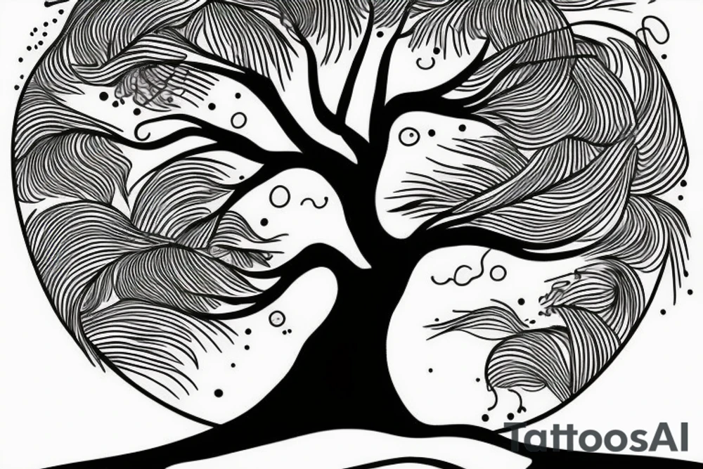 Wave lighting tree see relaxtion tattoo idea