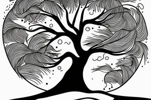 Wave lighting tree see relaxtion tattoo idea