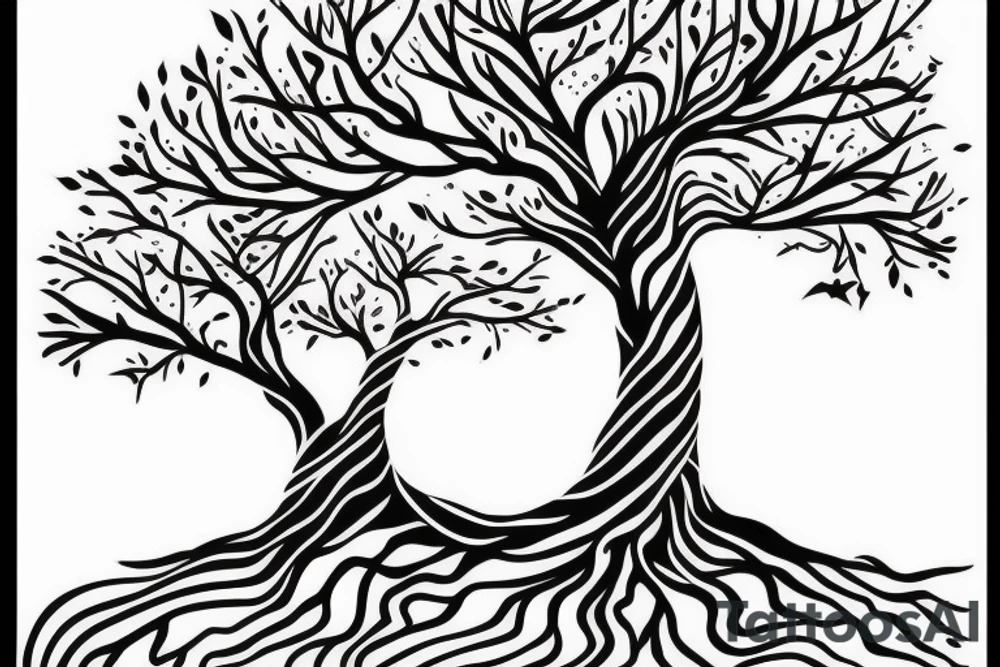 Wave lighting tree see relaxtion tattoo idea