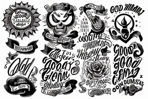 The quote „Good is the enemy of great“ in old school style tattoo idea
