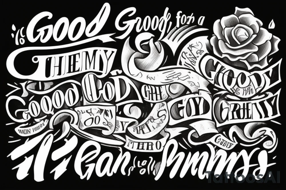 The quote „Good is the enemy of great“ in old school style tattoo idea
