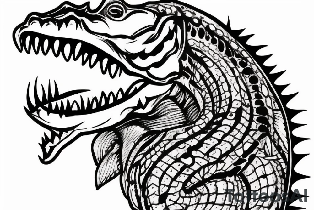 crocodile shoulder tattoo tattoo idea