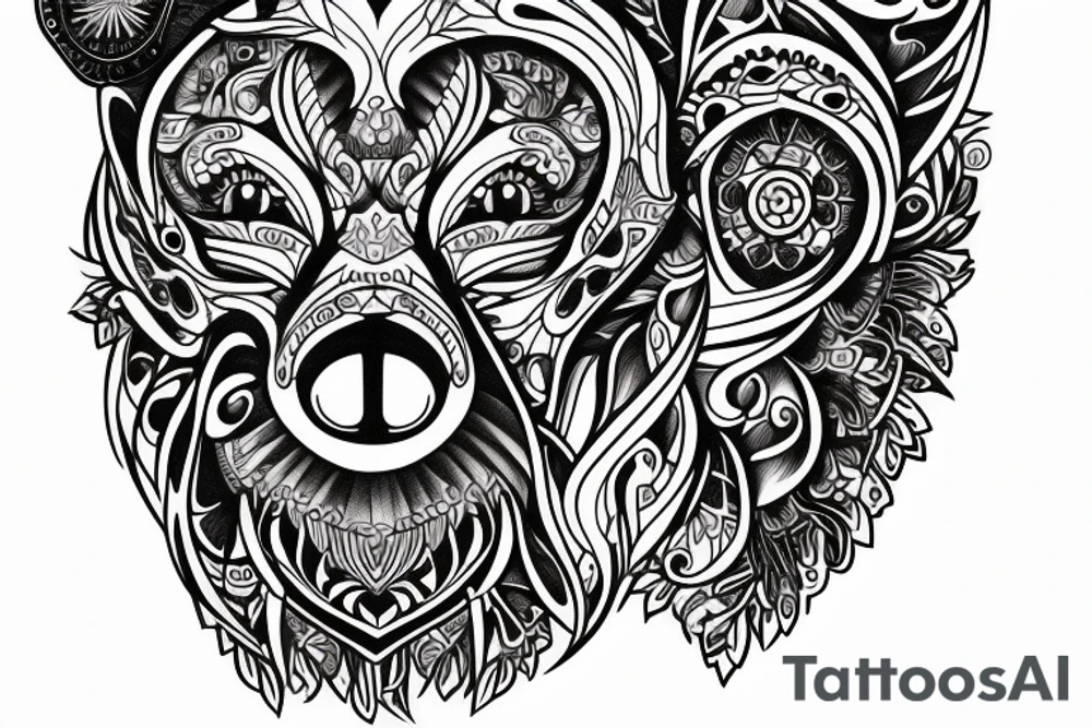 cool bear tattoo idea