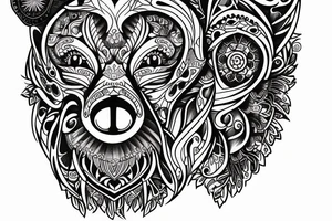 cool bear tattoo idea