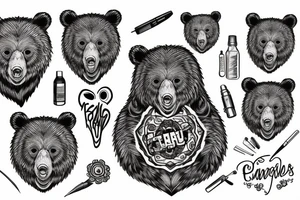 furious bear tattoo idea