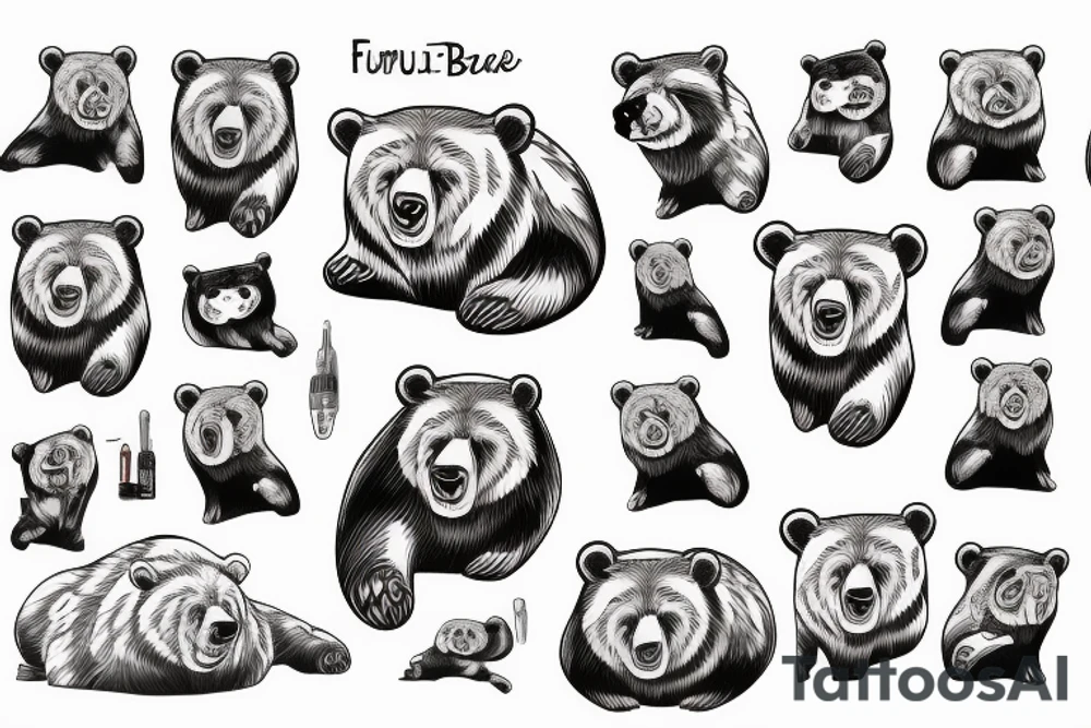 furious bear tattoo idea