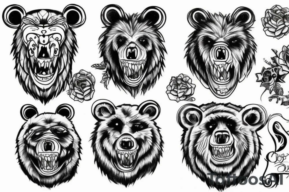monster bear tattoo idea