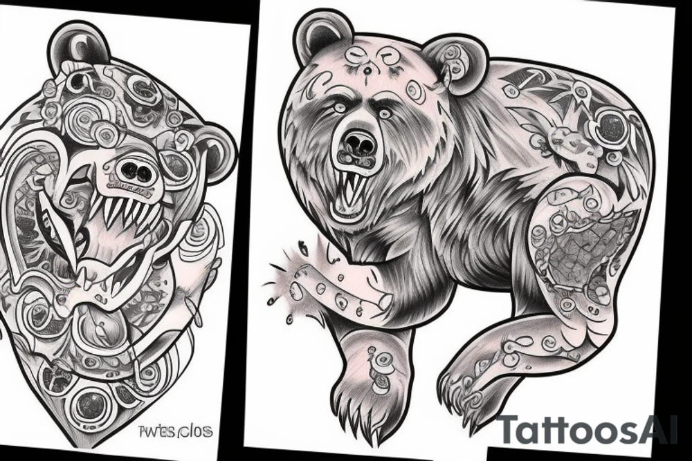 monster bear tattoo idea