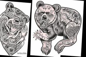 monster bear tattoo idea
