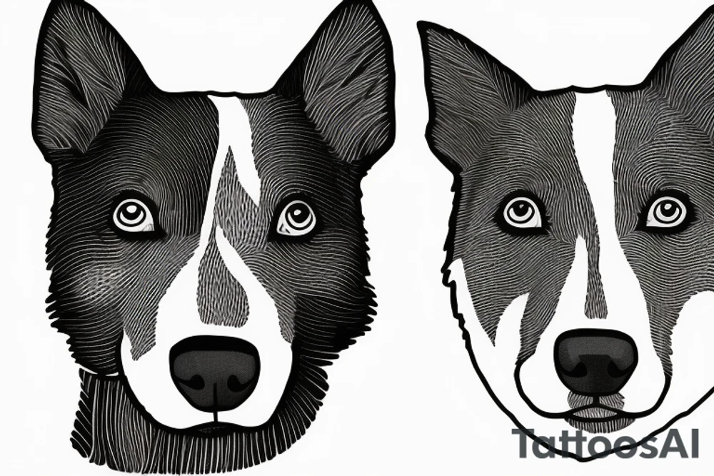 Australian cattle dog with light face tattoo idea