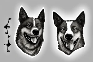 Australian cattle dog with light face tattoo idea