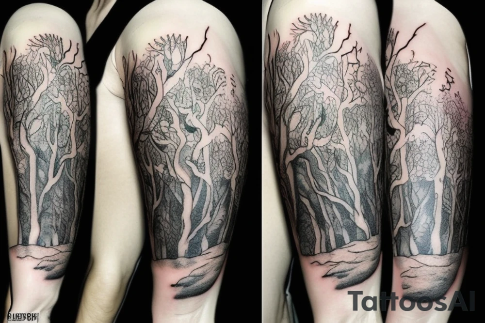 Forest sprite's sitting on tree of life tattoo idea