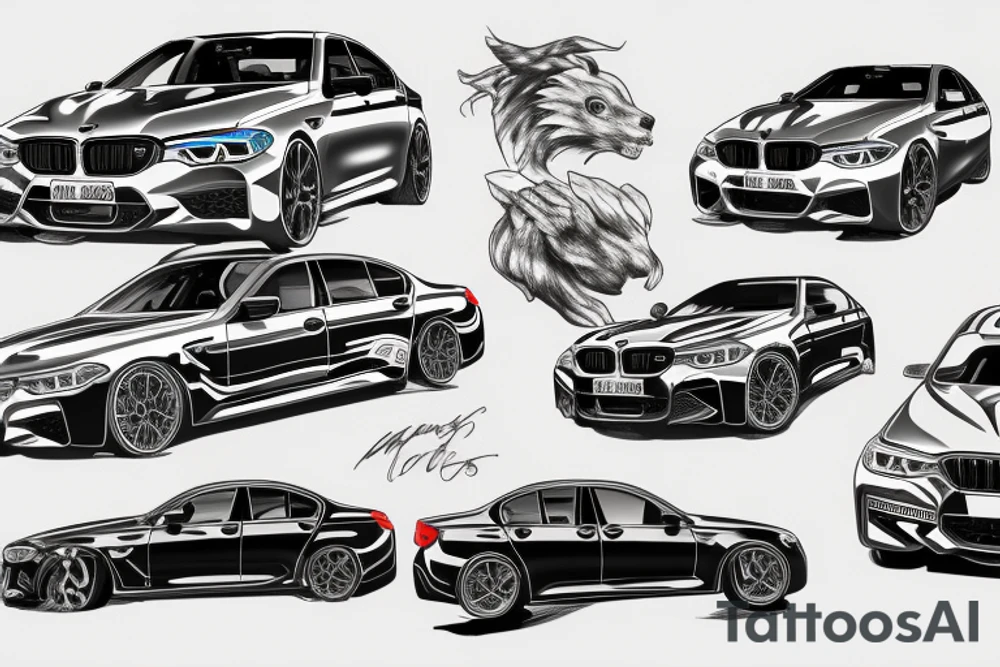 bmw m5 competition tattoo idea