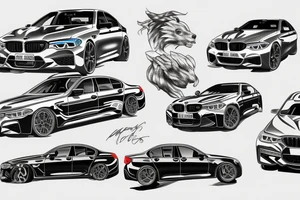 bmw m5 competition tattoo idea